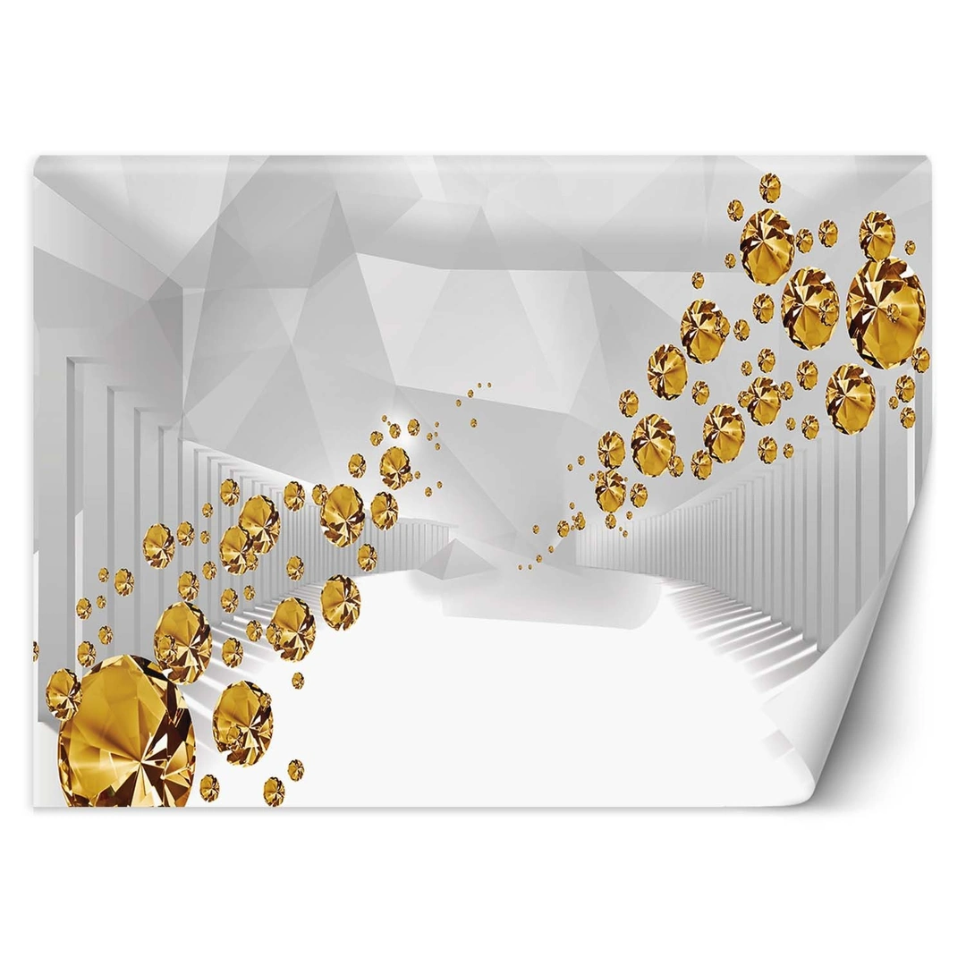 Wallpaper, Gold stones in an abstract tunnel