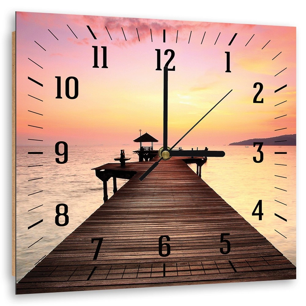 Wall clock, Bridge and sunset