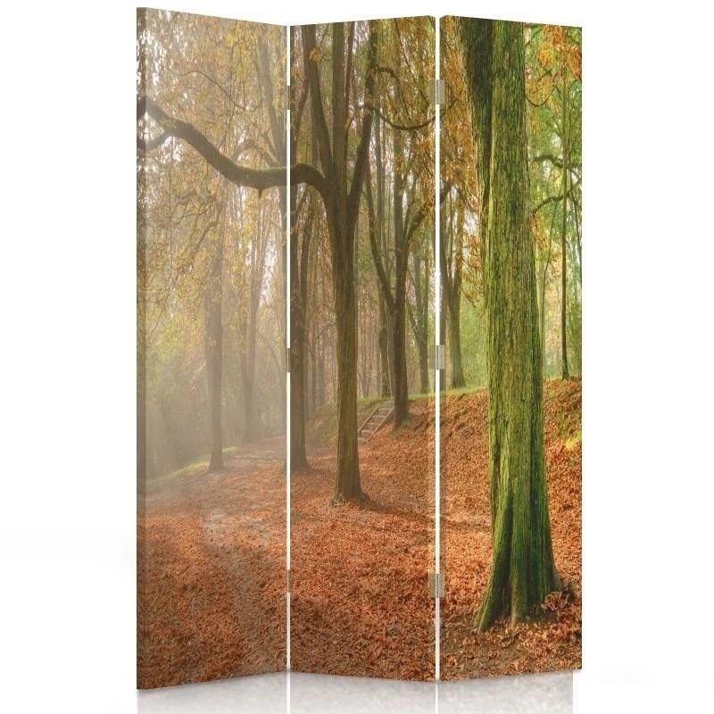 Room divider Double-sided rotatable, Autumn in the forest