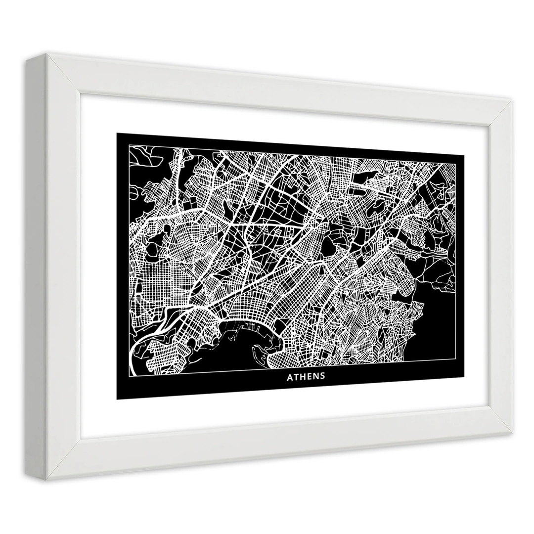 Picture in frame, City plan athens