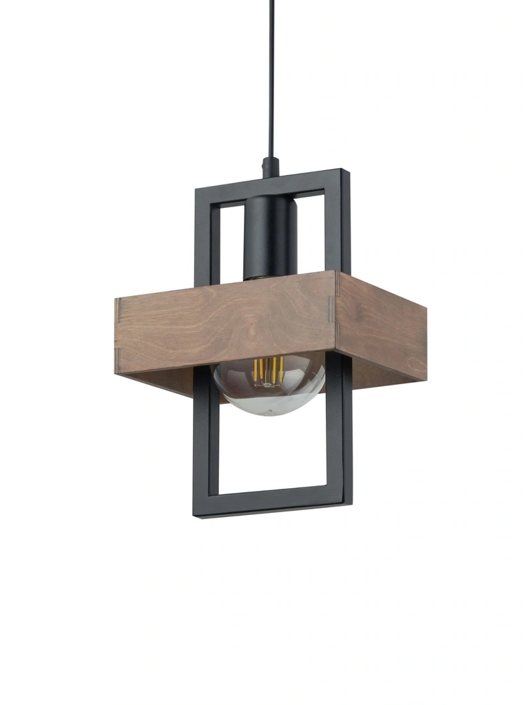 Robin Ceiling Pendant Light Single Wood and Black