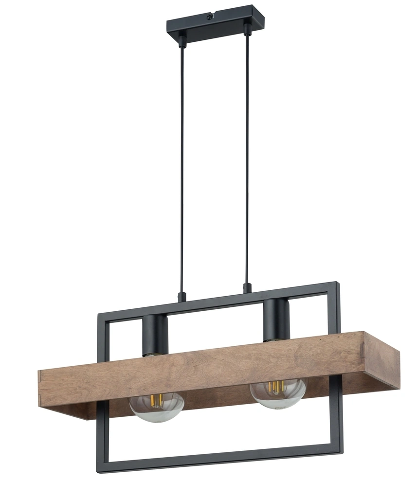 Robin Ceiling Pendant Light Duo Wood and Black