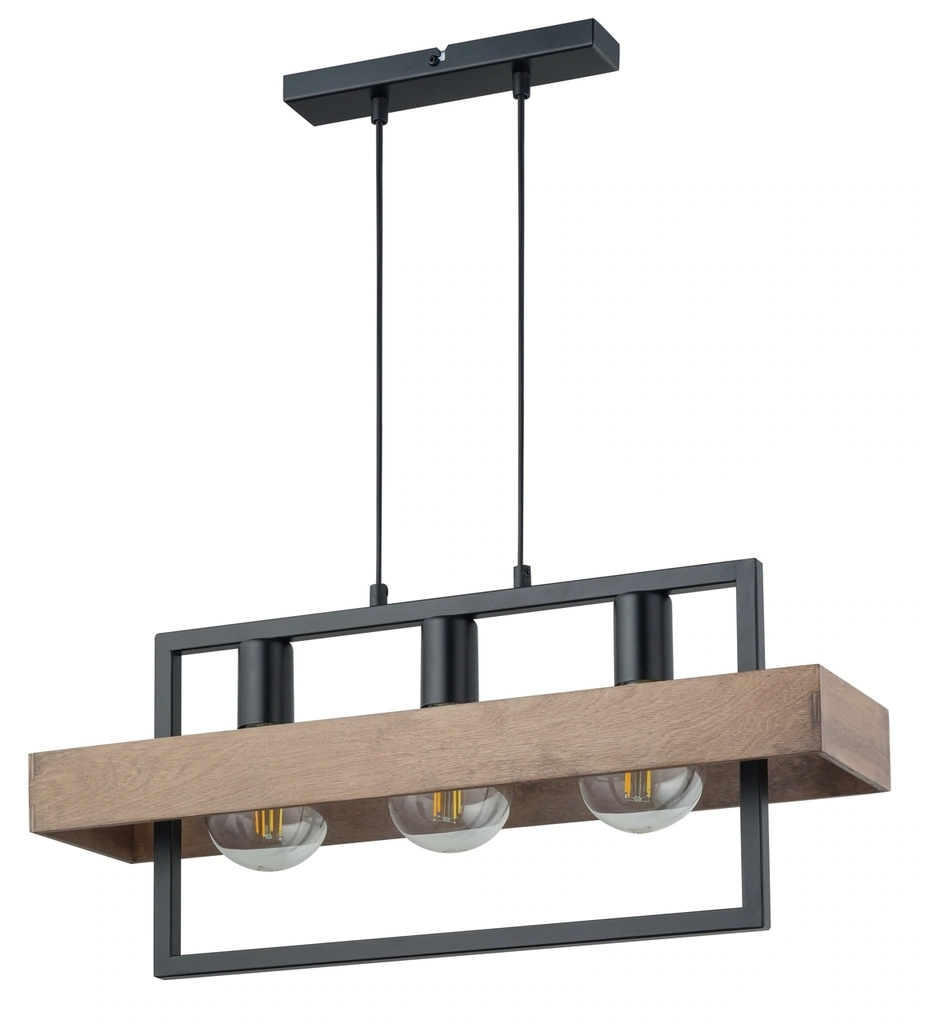 Robin Ceiling Pendant Light Trio Wood and Black