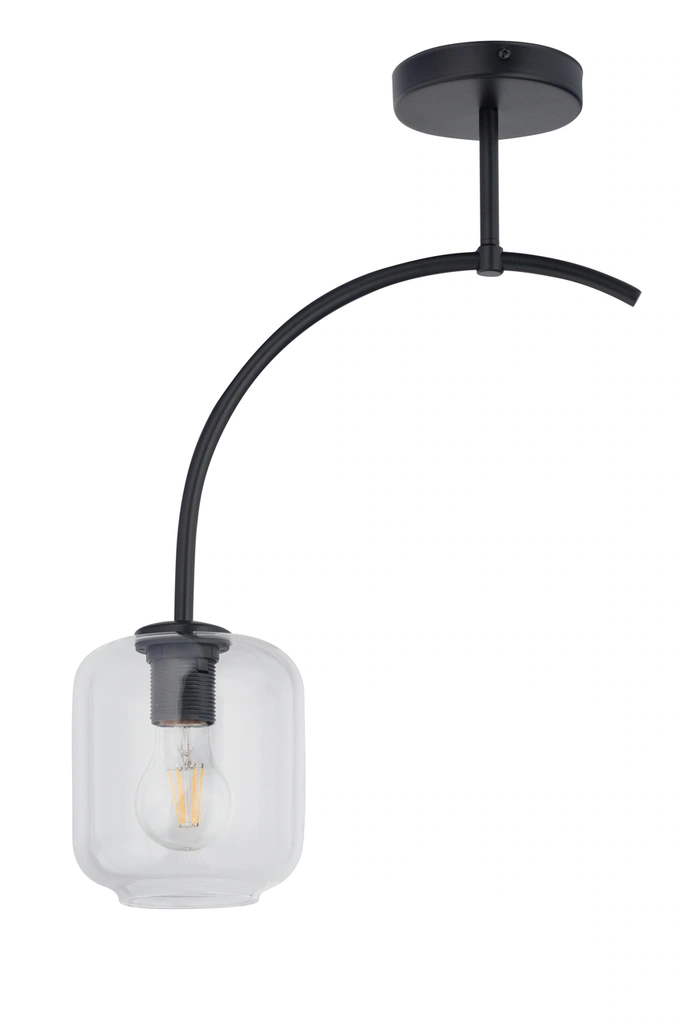 Shine Ceiling Light Single Transparent Black