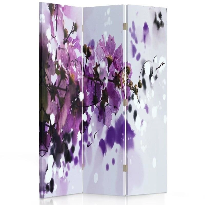 Room divider Double-sided rotatable, The beauty of purple flowers