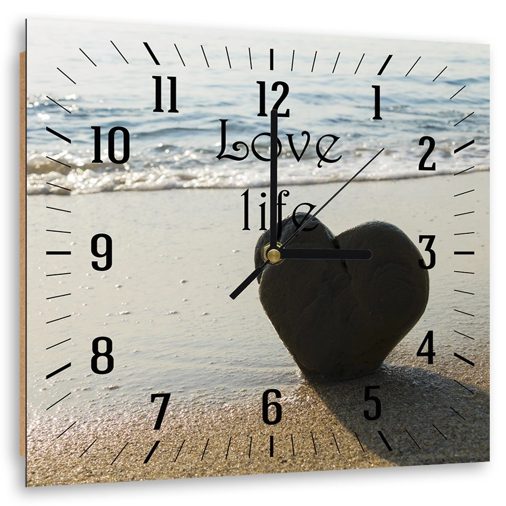 Wall clock, Heart on the beach