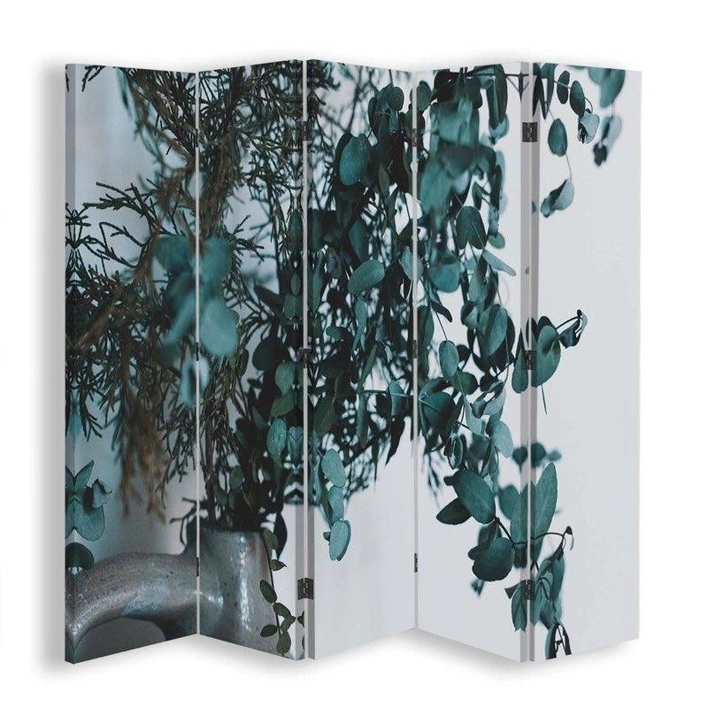 Room divider Double-sided, Green plant in a vase