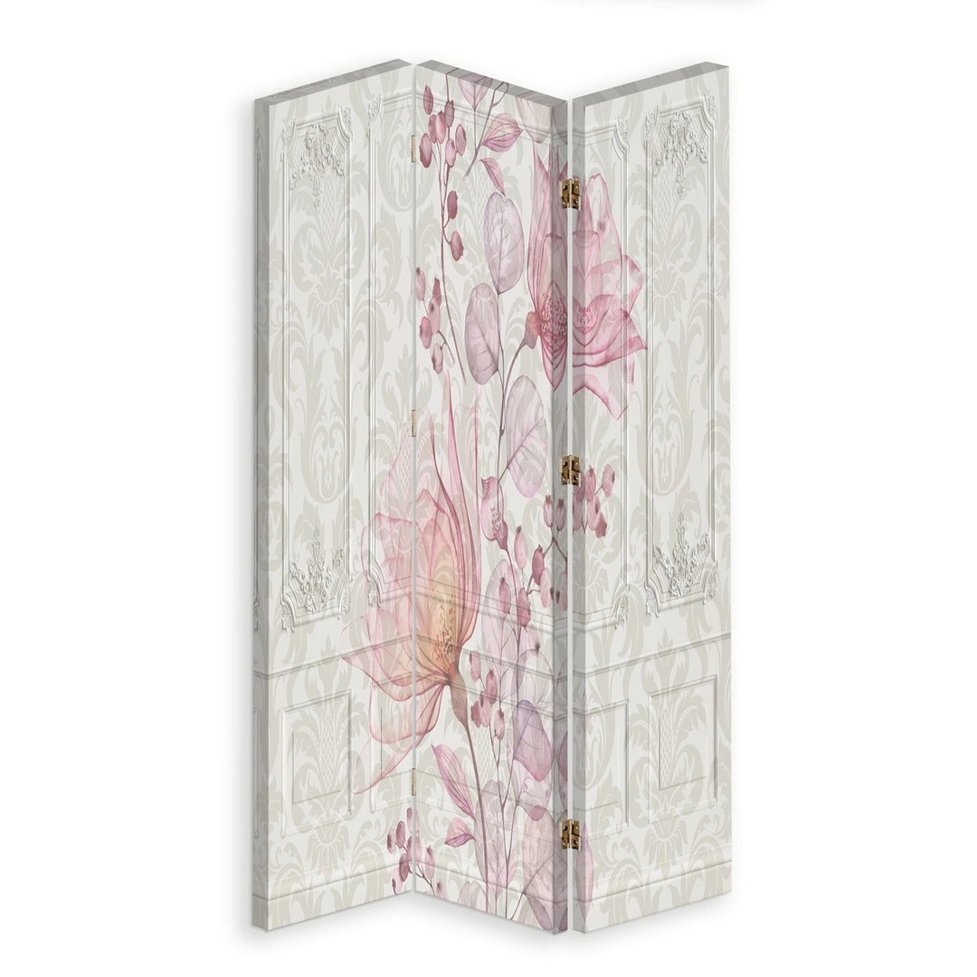 Room divider Double-sided rotatable, Baroque flowers