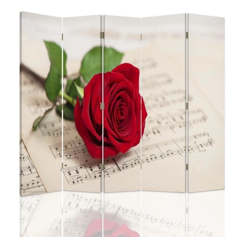Room divider Double-sided, Rose on the notes