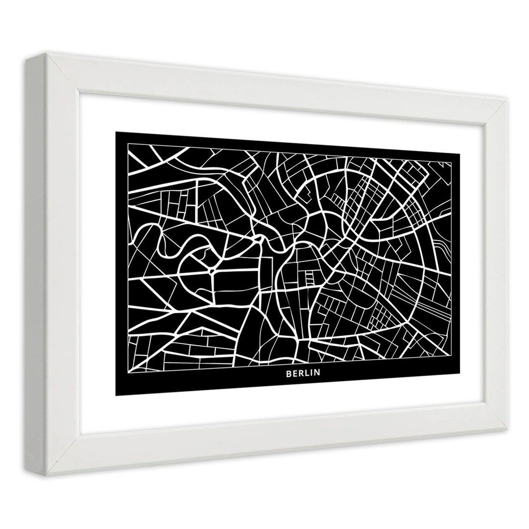 Picture in frame, City plan berlin