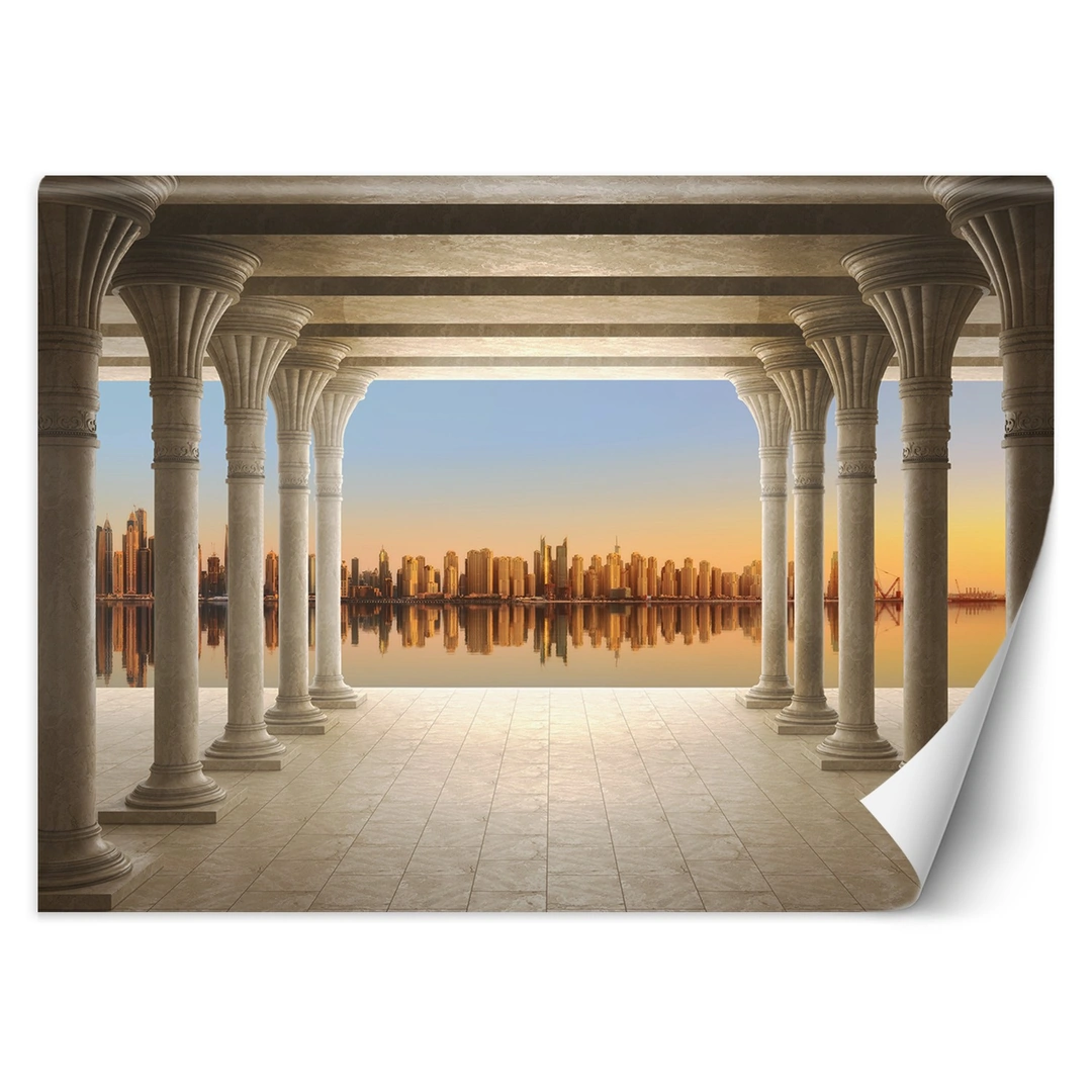 Wallpaper, Colonnade with city view
