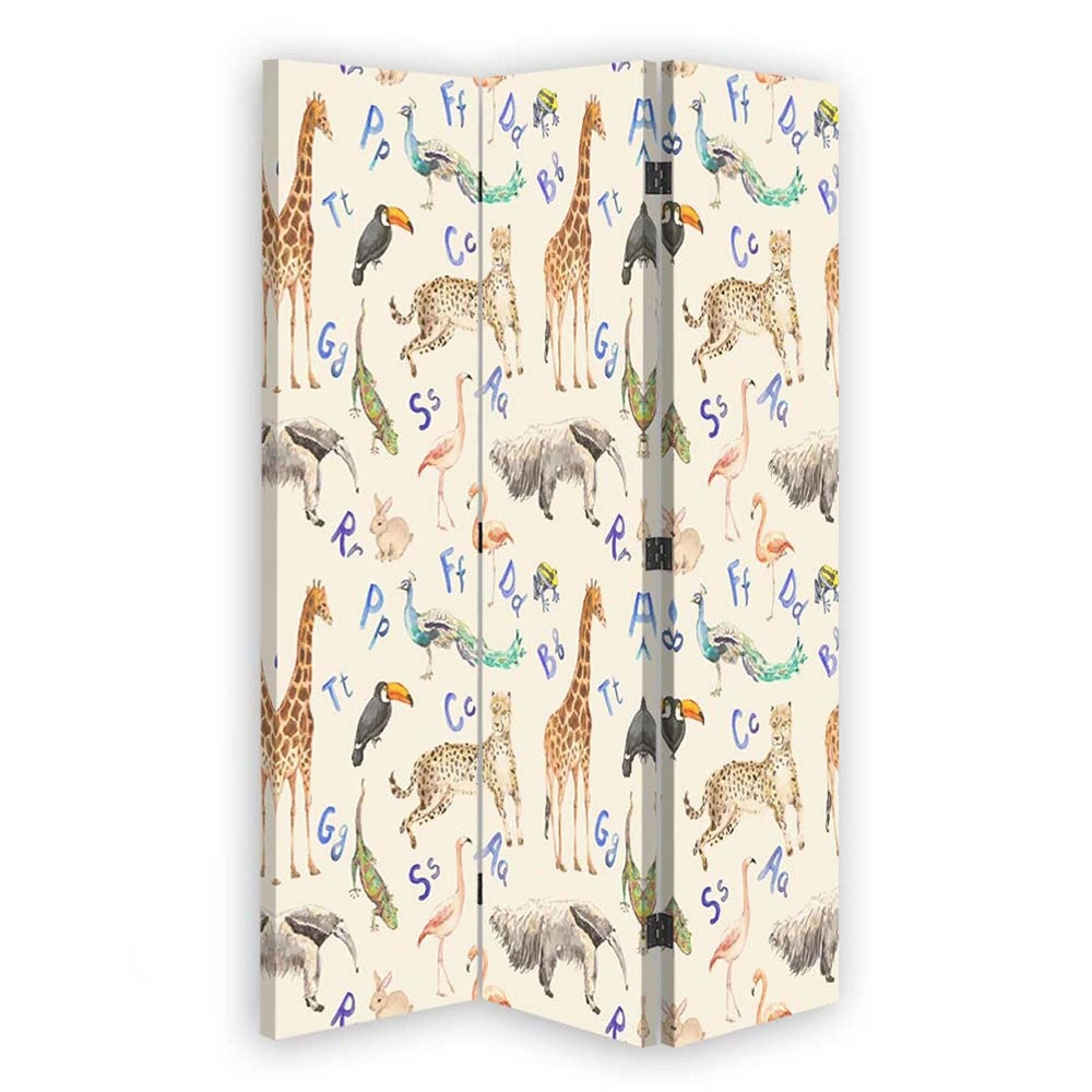 Room divider Double-sided, Letters & animals