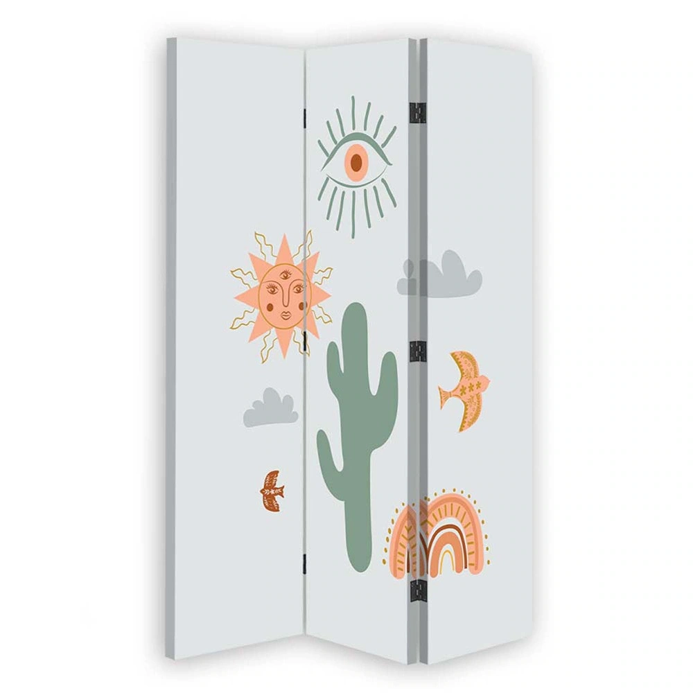 Room divider Double-sided rotatable, Coloured symbols