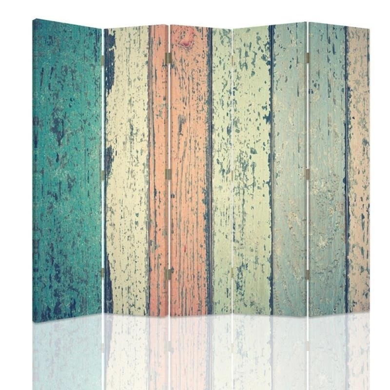 Room divider Double-sided, Colorful rustic board