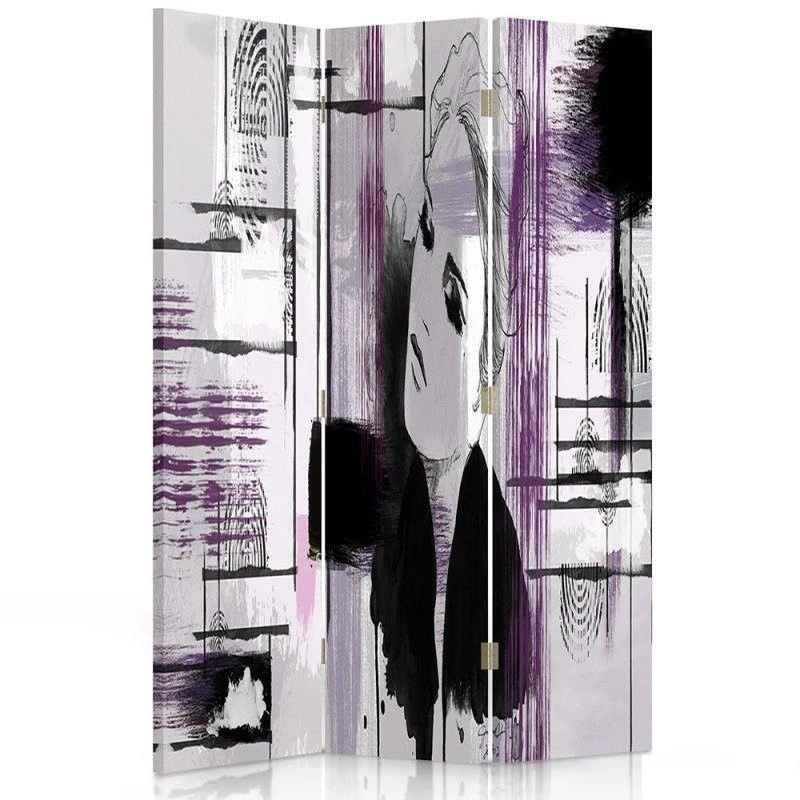 Room divider Double-sided rotatable, Abstraction with woman