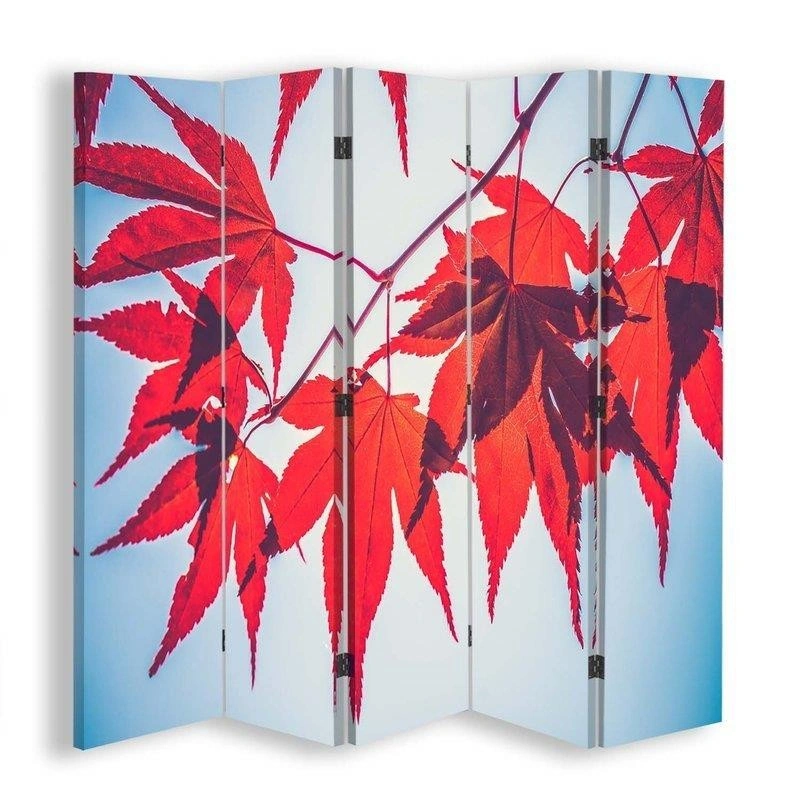 Room divider Double-sided, Red leaves in autumn