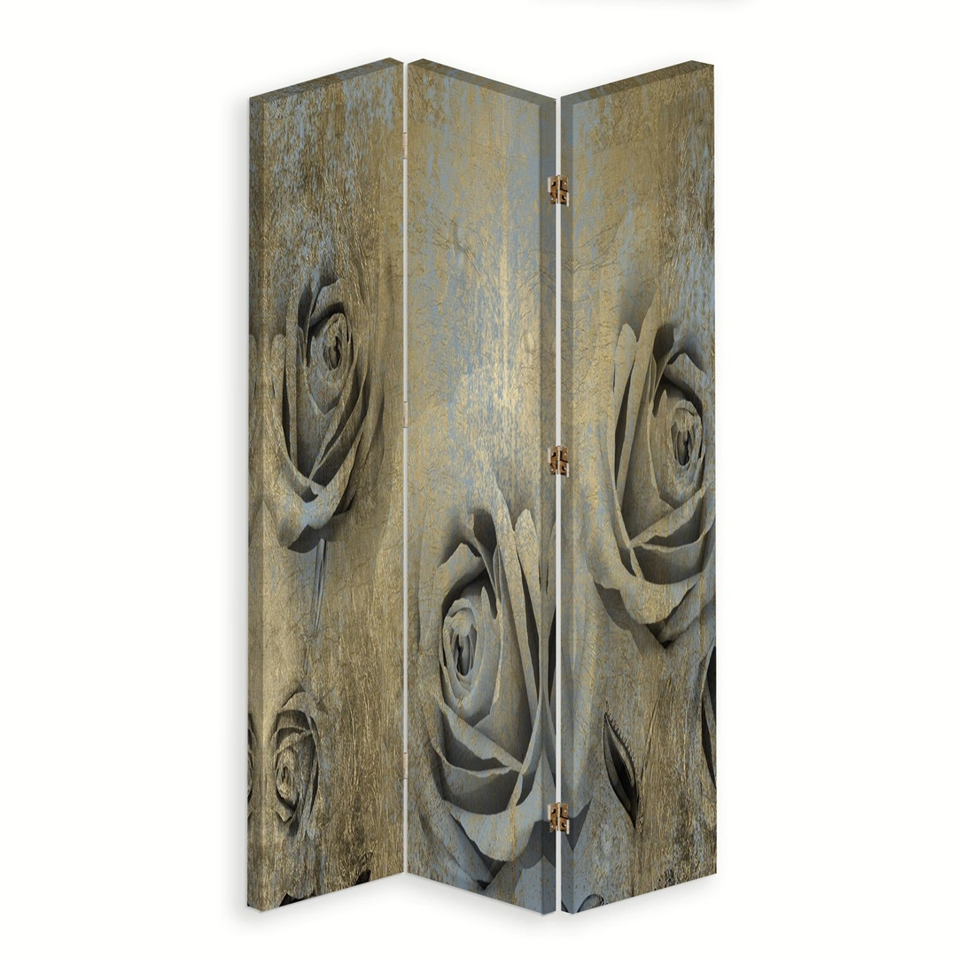 Room divider Double-sided rotatable, Art deco roses