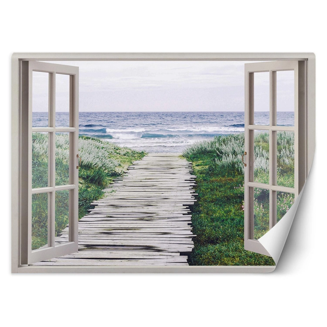 Wallpaper, Window - footbridge to the beach
