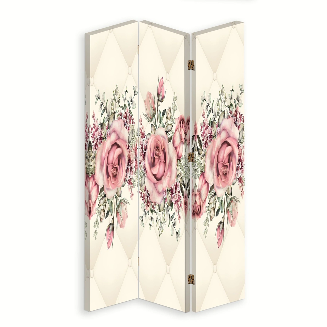 Room divider Double-sided rotatable, Blooming roses