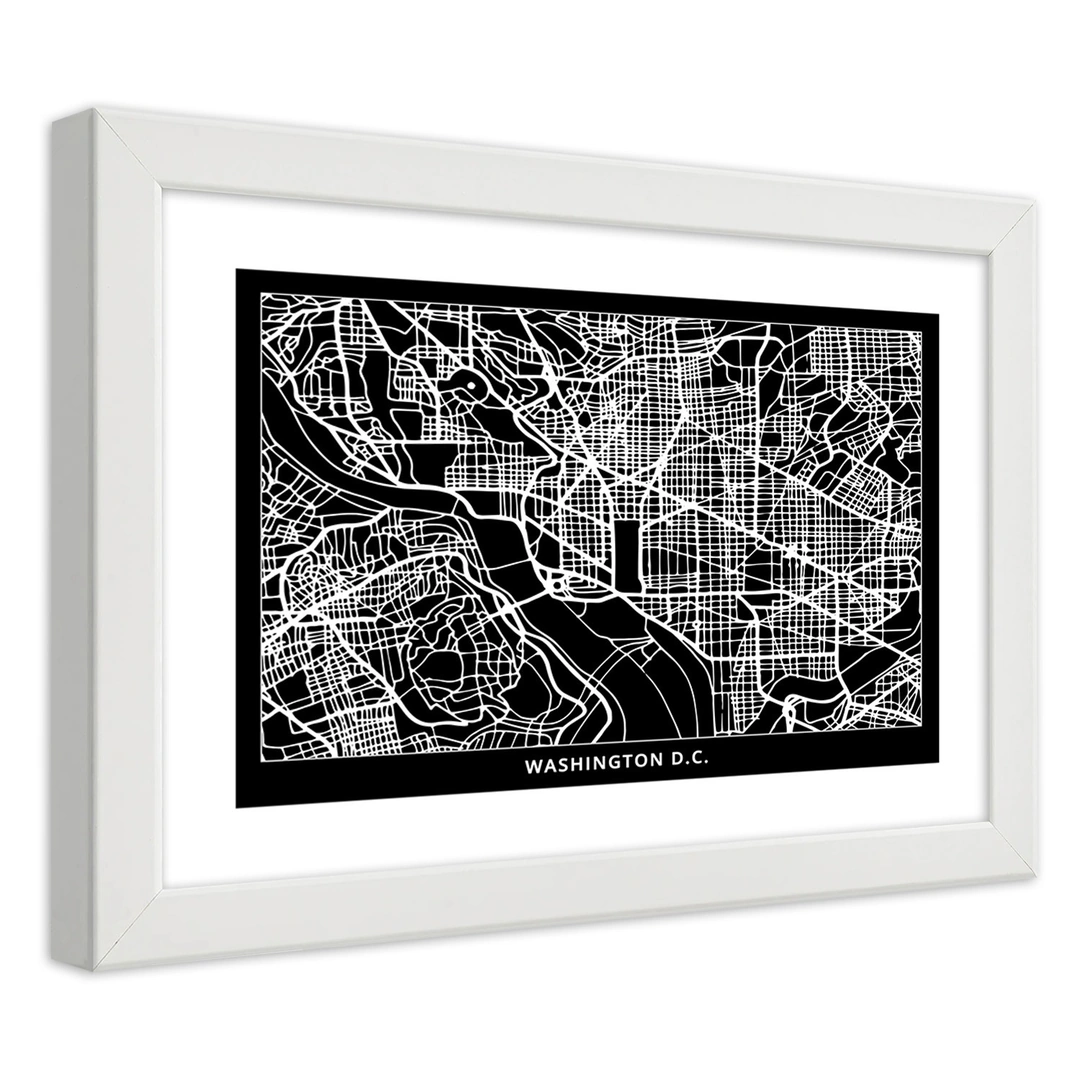 Picture in frame, City plan washington