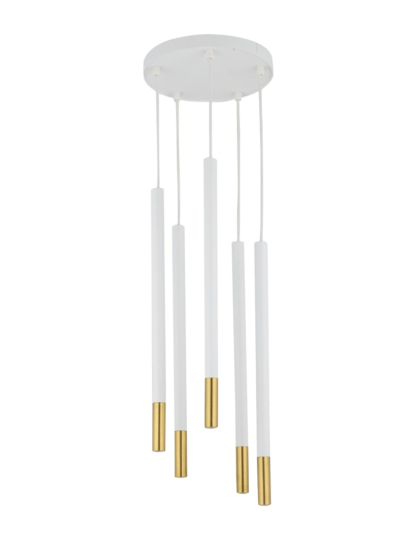 Sopel Pendant Light 5 White with Gold