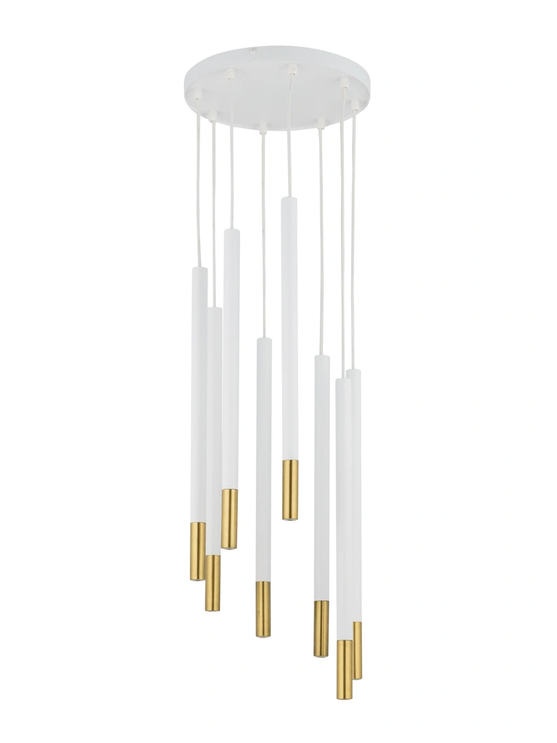 Sopel Pendant Light 8 White with Gold