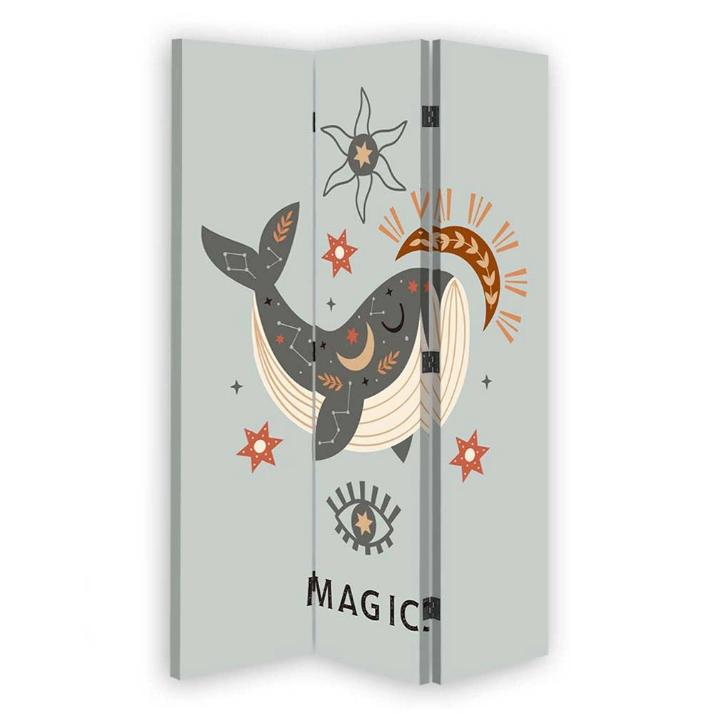 Room divider Double-sided, Magic whale