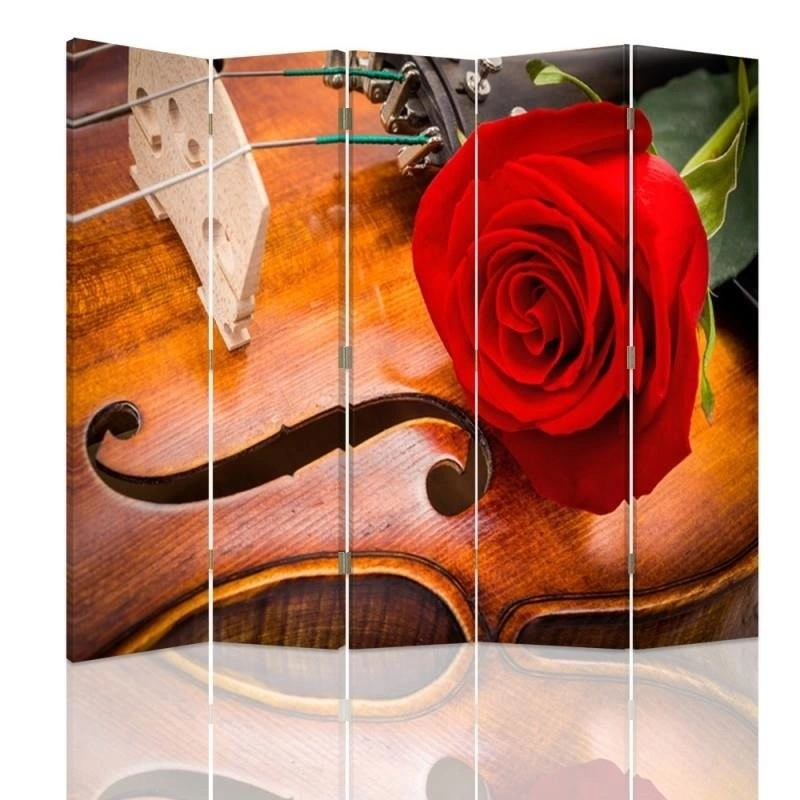 Room divider Double-sided, Rose on a violin