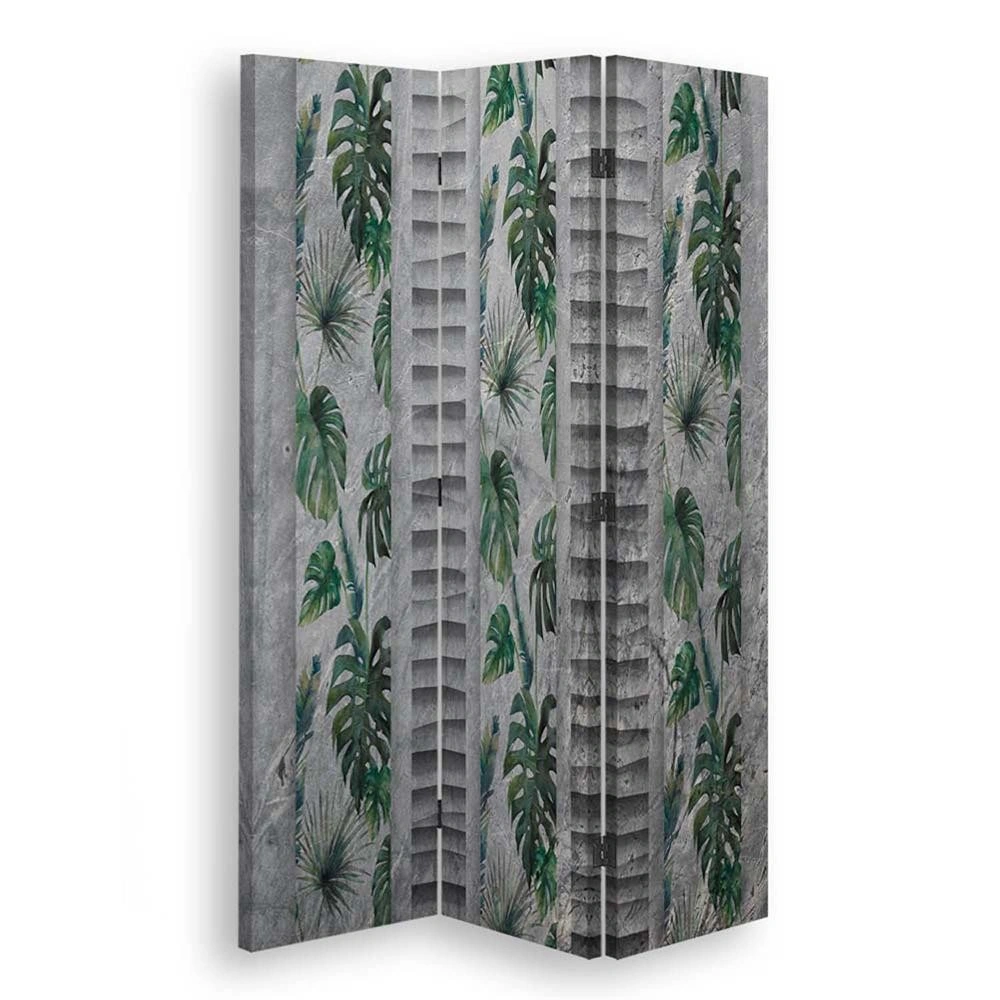 Room divider Double-sided rotatable, Monstera pattern