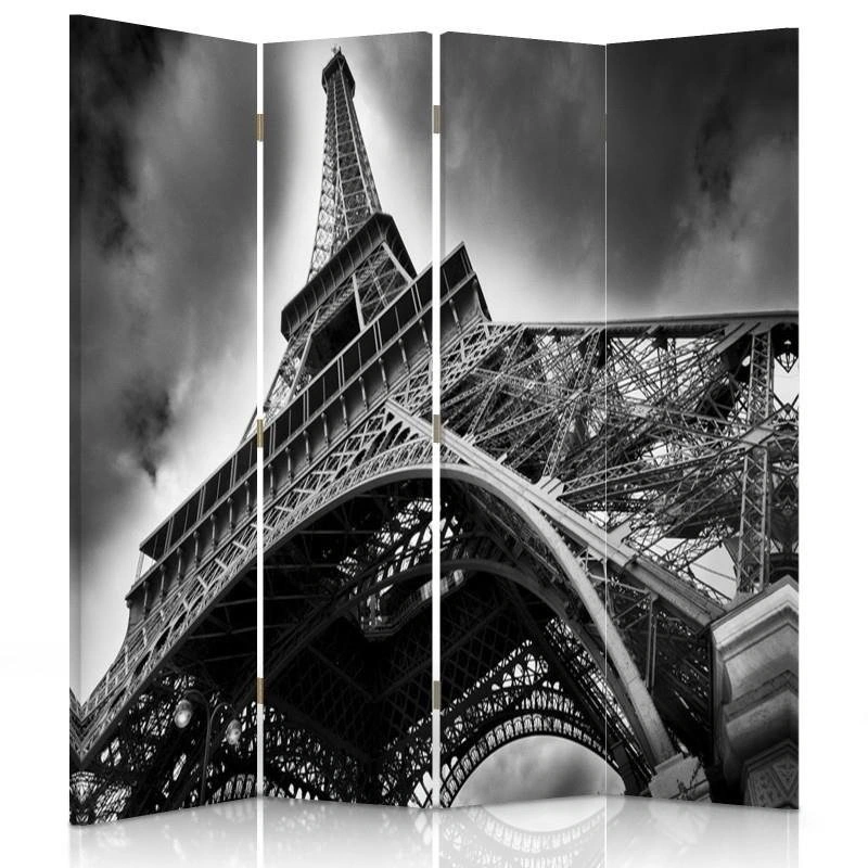 Room divider Double-sided, Eiffel Tower from frog's perspective