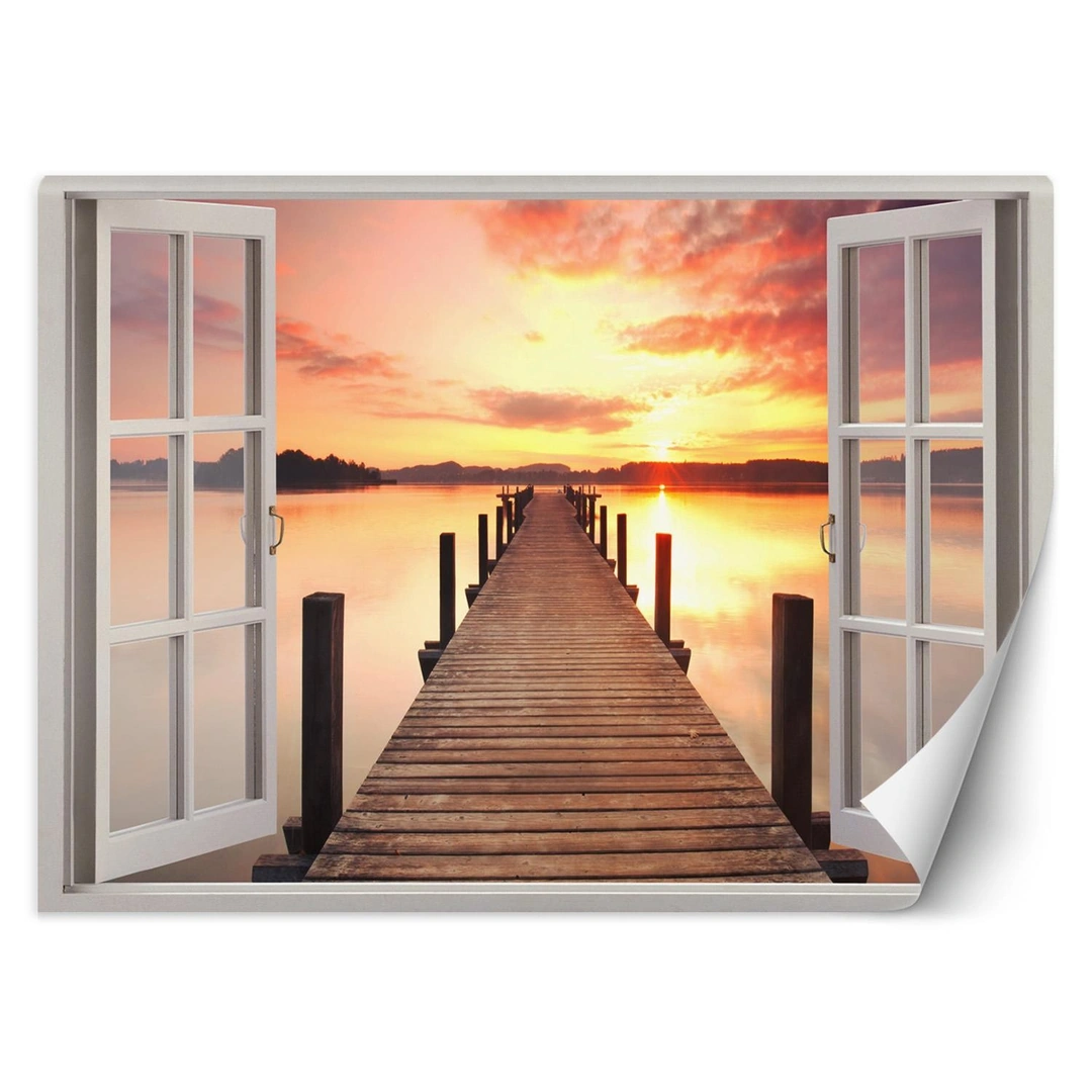 Wallpaper, Window with view on the pier
