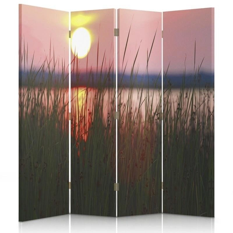 Room divider Double-sided, Sunset on the lake
