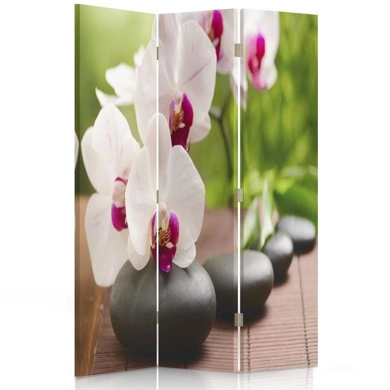 Room divider Double-sided rotatable, Orchid & sparkling stones