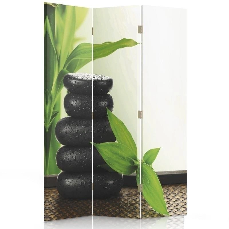 Room divider Double-sided rotatable, Black stone pyramid