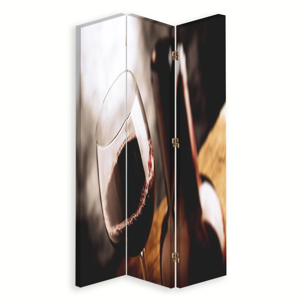 Room divider Double-sided rotatable, Glass of dry wine