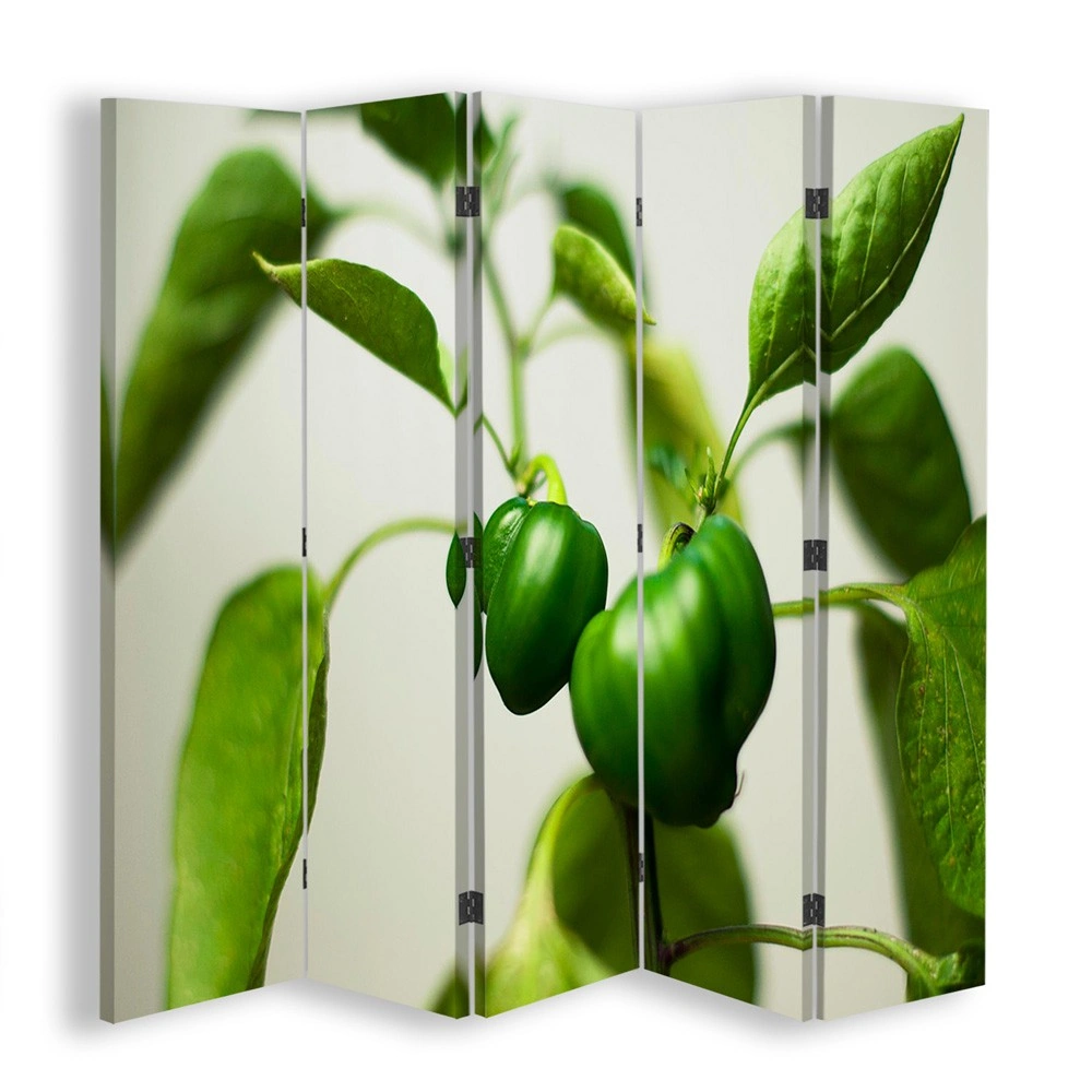 Room divider Double-sided, Green peppers on a branch
