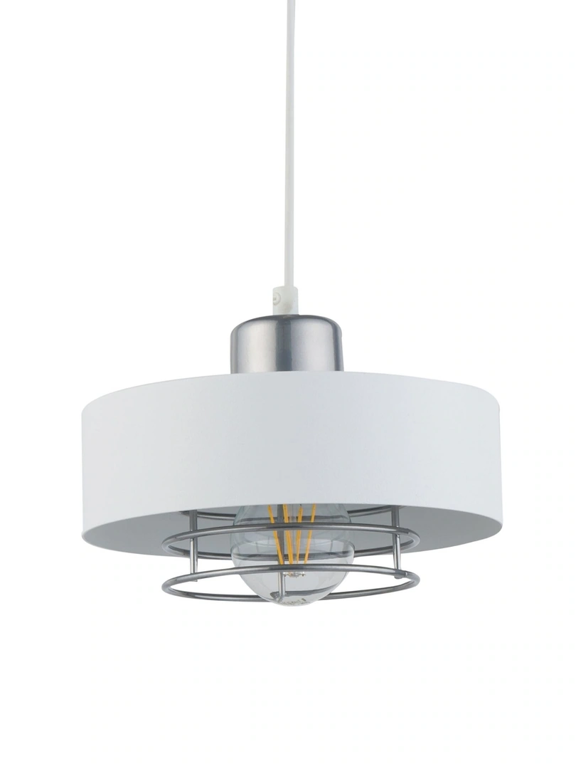 Poker Ceiling Pendant Light Trio White and Silver