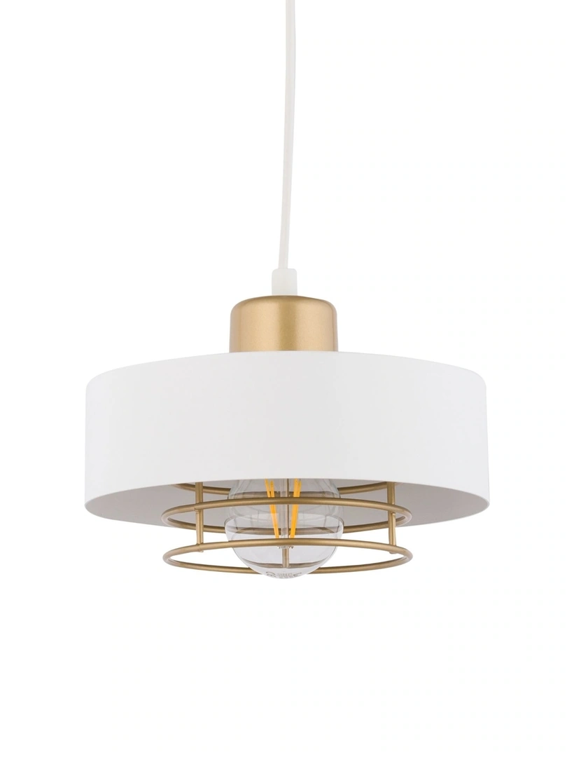 Poker Ceiling Pendant Light Trio White and Gold