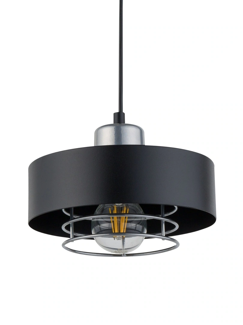 Poker Ceiling Pendant Light Duo Black and Silver