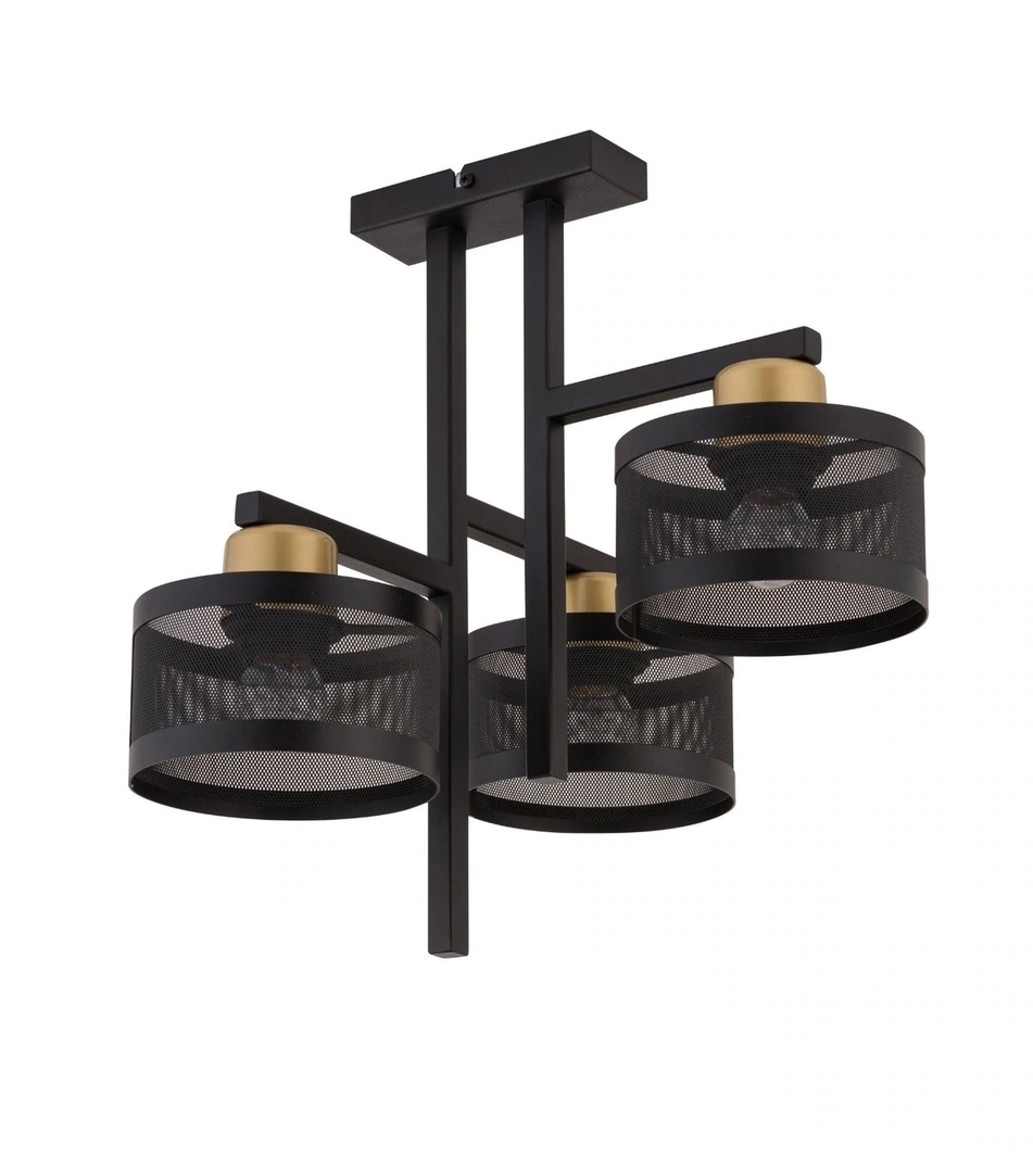 Off Ceiling Light 3 Black and Gold