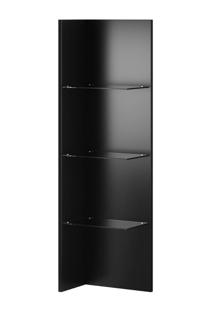 Hanging panel with shelfs HELIO HE03 black / black glass