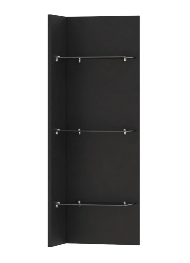 Hanging panel with shelfs HELIO HE03 black / gray glass