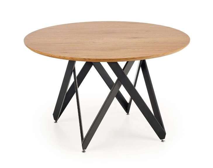 Mozambik Table Round Golden Oak / Black ⌀ 120 cm