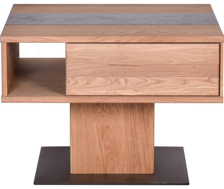 Sangero Coffee Table Rectangular 1 Leg Natural Oak + Cermik