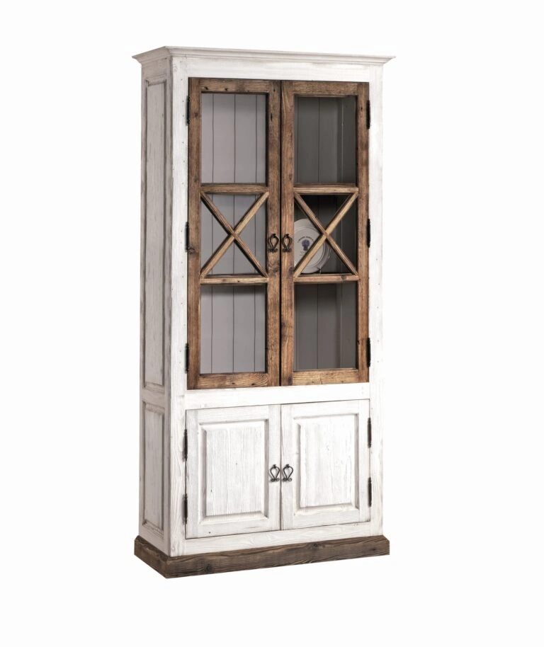 Provance Display Cabinet Dresser White Aged