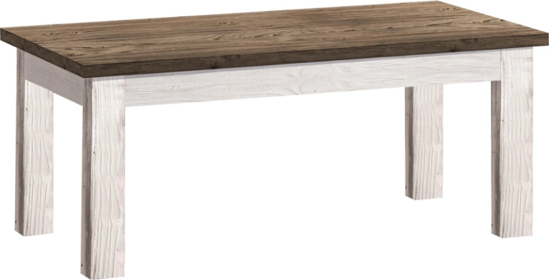 Provance Coffee Table Rectangular Natural Wood / White Aged