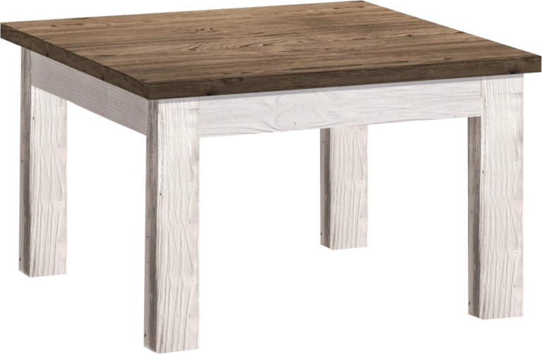 Provance Coffee Table Square Natural Wood / White Aged
