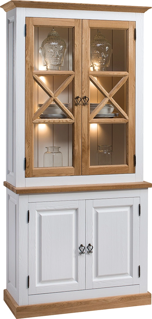 Romantica Display Cabinet Dresser Sideboard 2 Doors Pine White