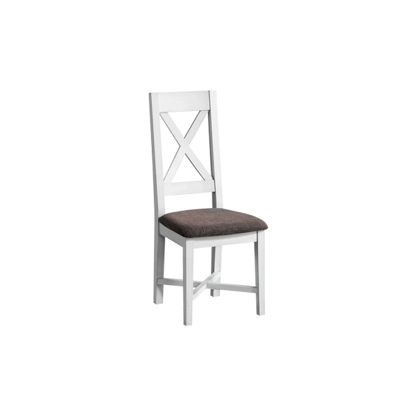 Romantica Chair Cross Back Cushion Seat White Brown