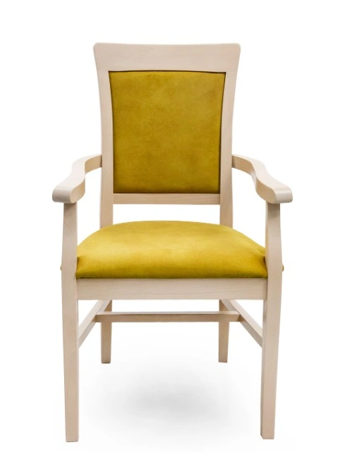 Denis Wooden / Upholstered Chair Beech Wood / Yellow 101 x 57 x 46 cm